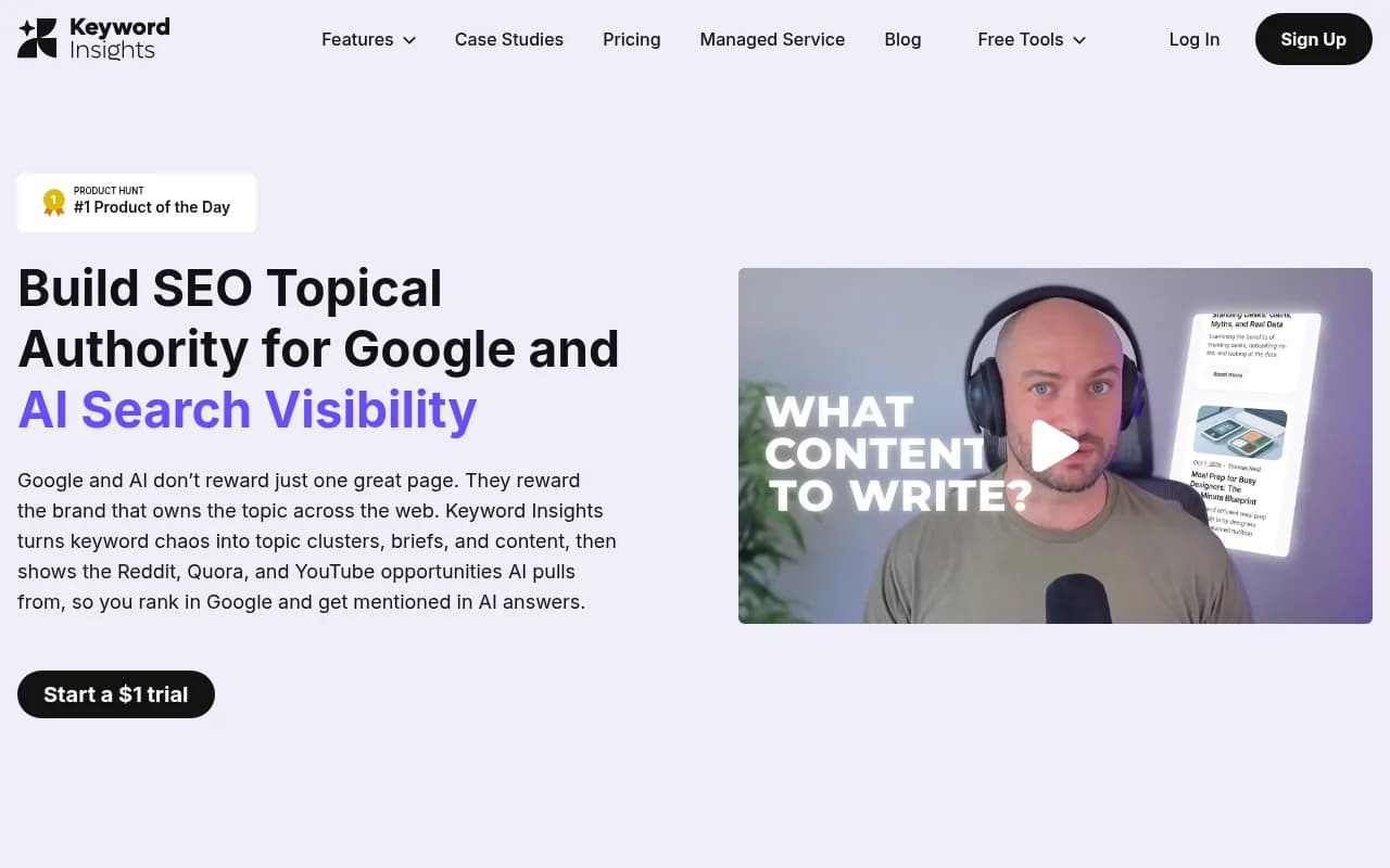 Screenshot of Keyword Insights website