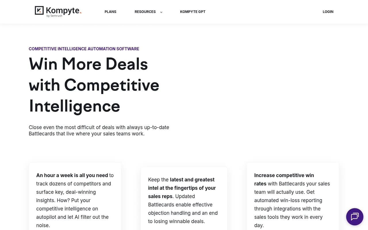 Screenshot of Kompyte website