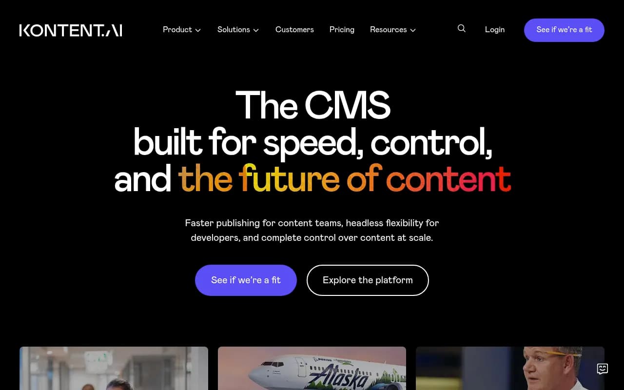 Screenshot of Kontent.ai website