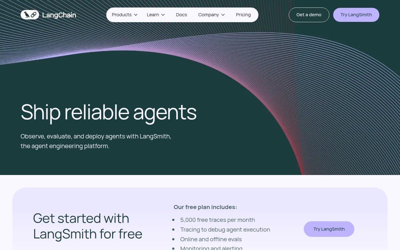 Screenshot of LangChain website