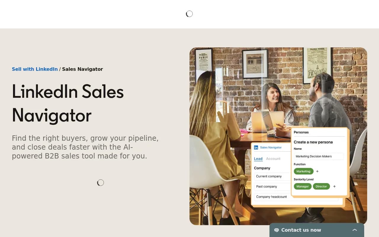 Screenshot of LinkedIn Sales Navigator website