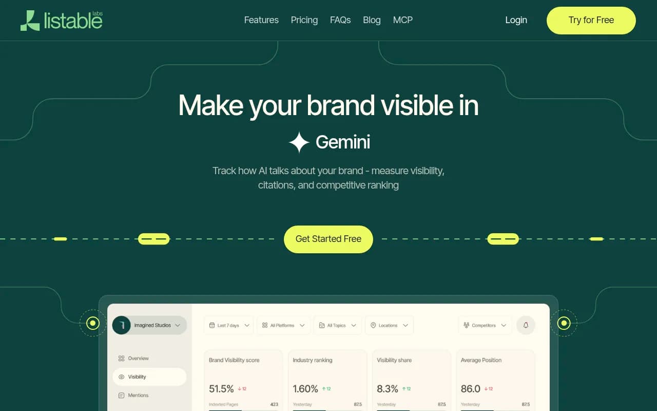 Screenshot of Listable Labs website