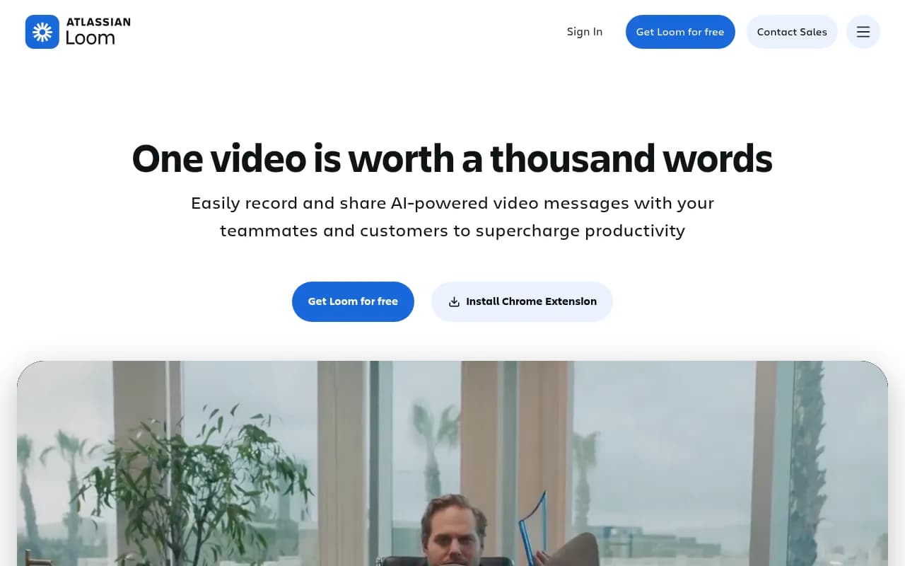 Screenshot of Loom website