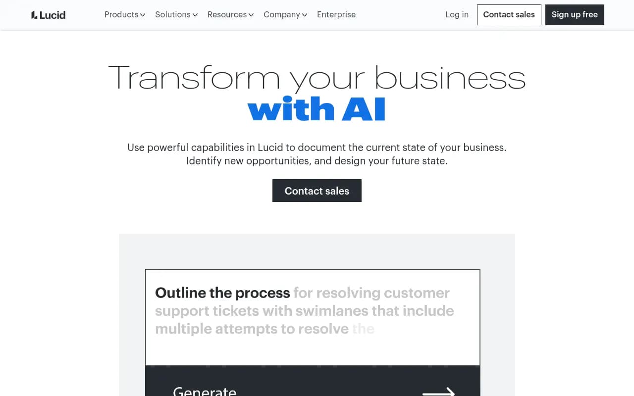 Screenshot of Lucid Visual Collaboration Suite website