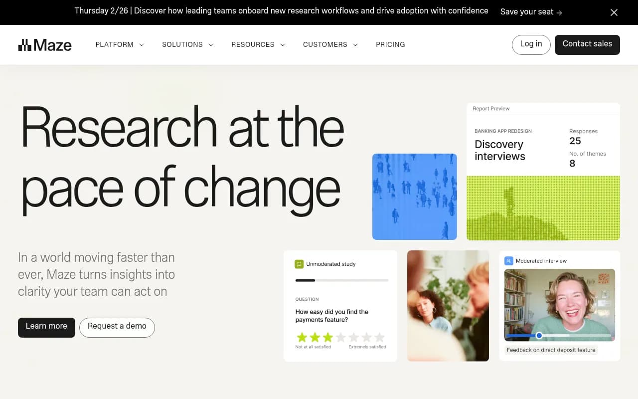Screenshot of Maze website