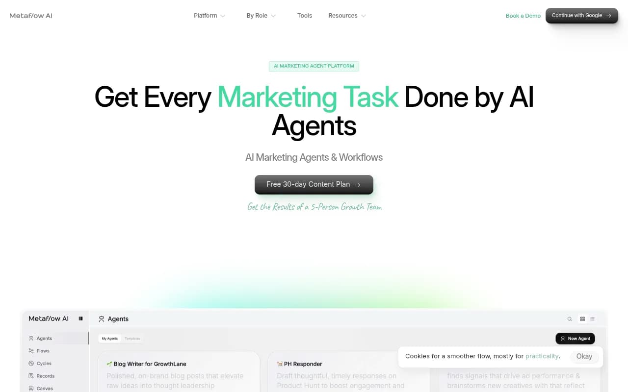 Screenshot of Metaflow AI website