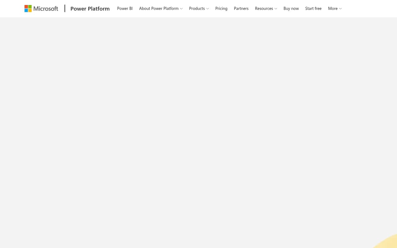 Screenshot of Microsoft Power BI website