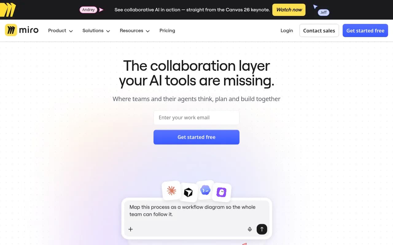 Screenshot of Miro website