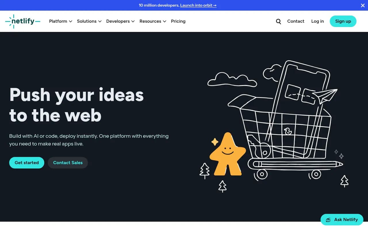 Screenshot of Netlify Prerender website