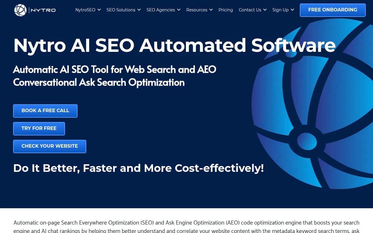 Screenshot of NytroSEO website