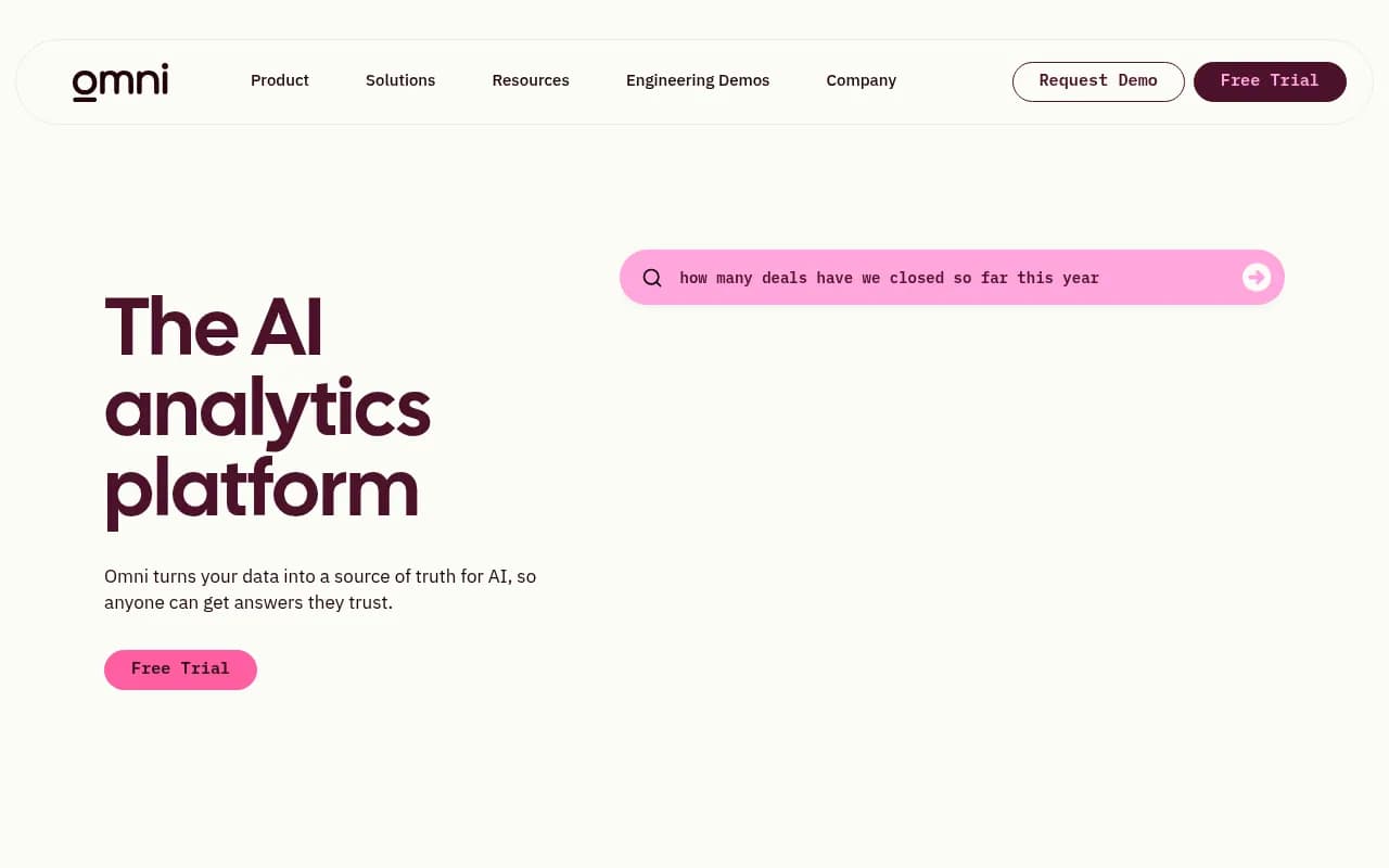 Screenshot of Omni website
