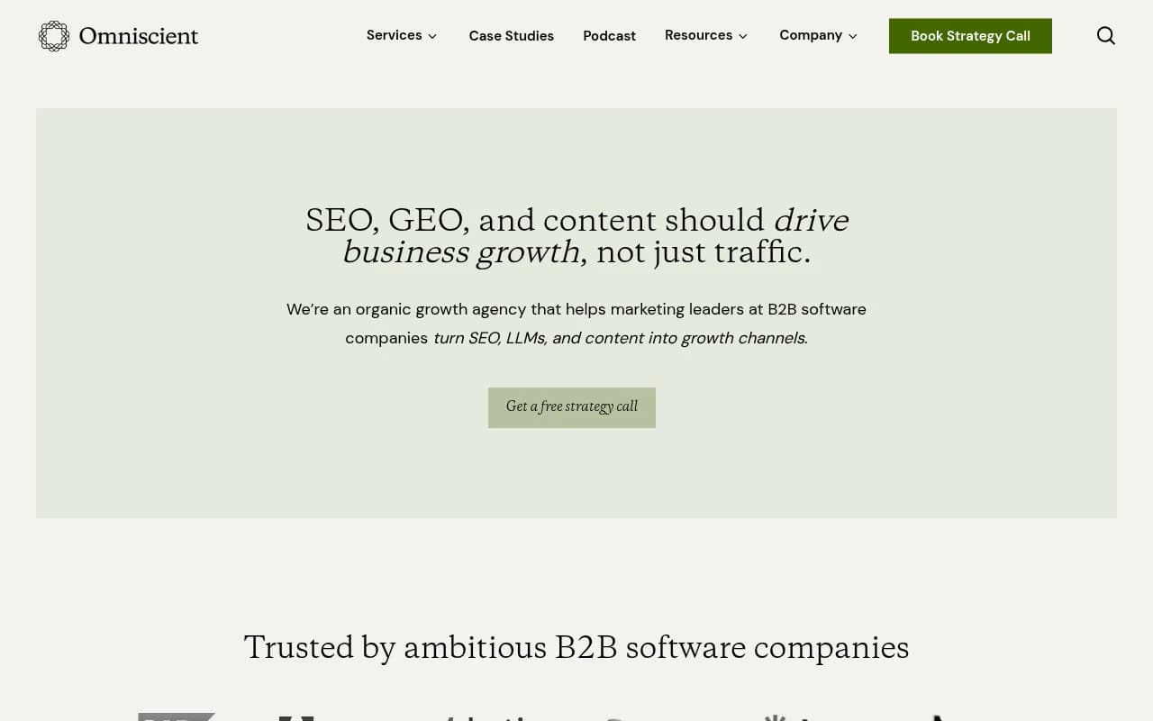 Screenshot of Omniscient Digital website