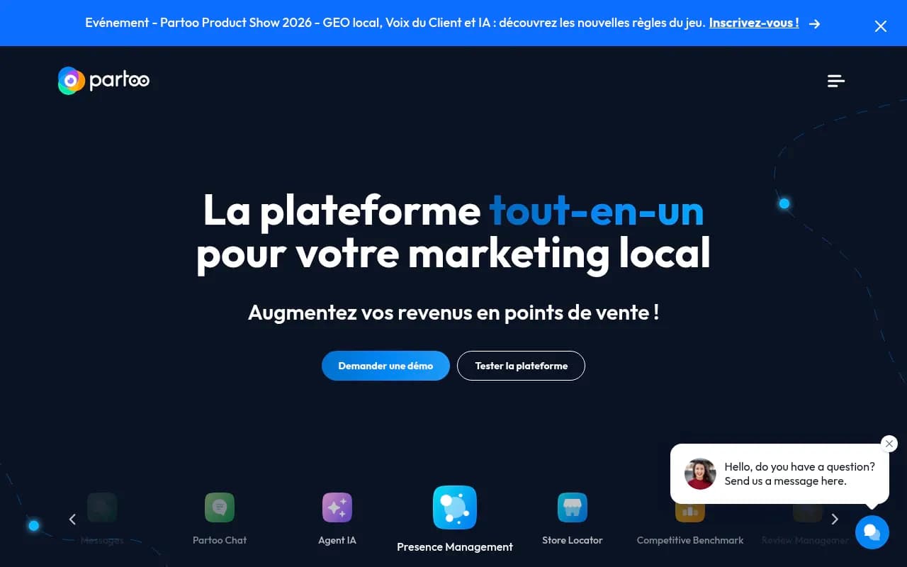 Screenshot of Partoo website