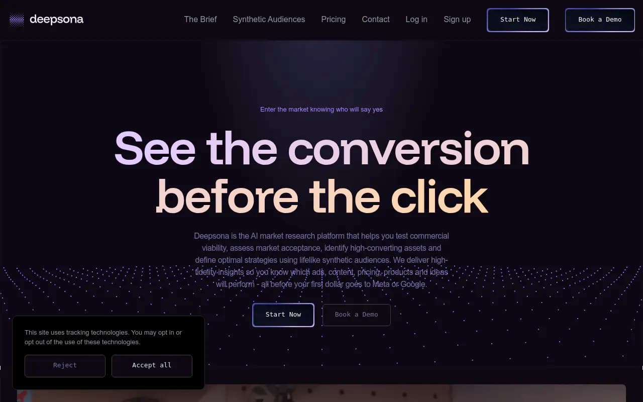 Screenshot of Peasy website