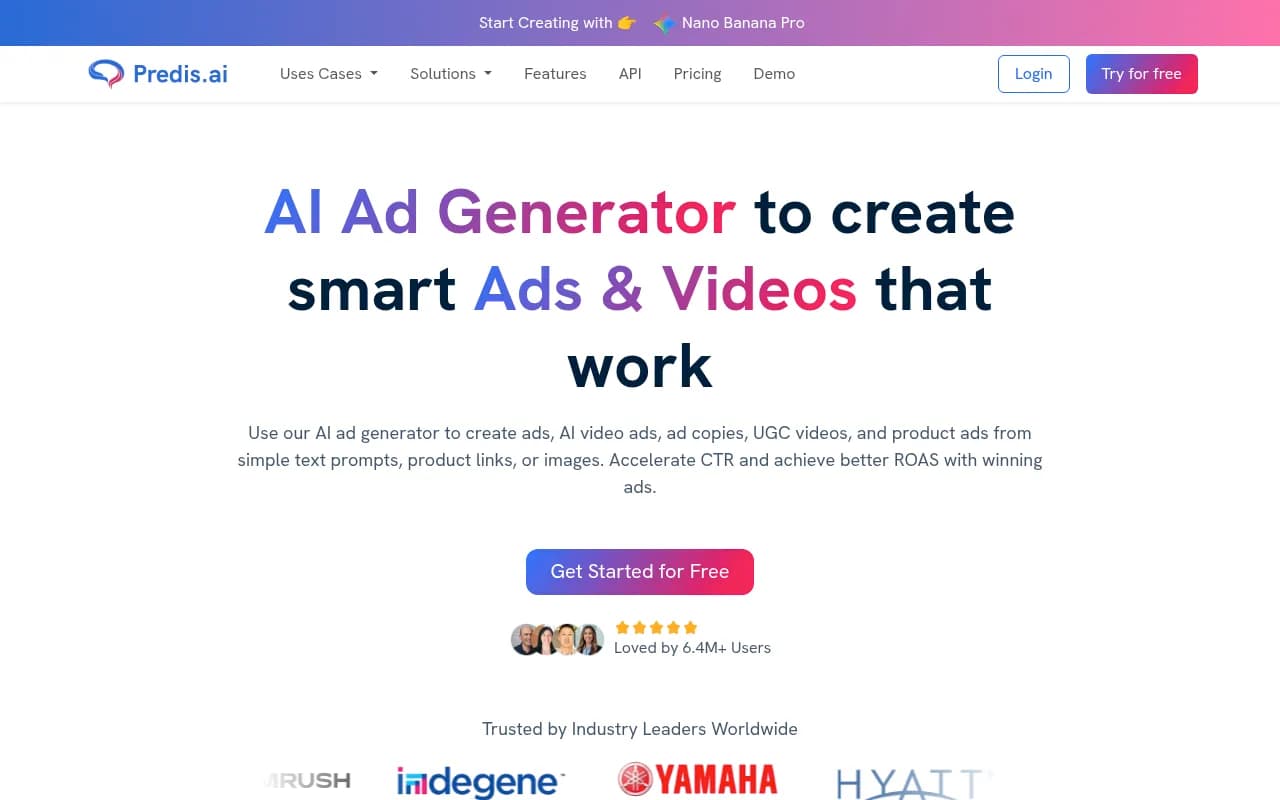 Screenshot of Predis AI website