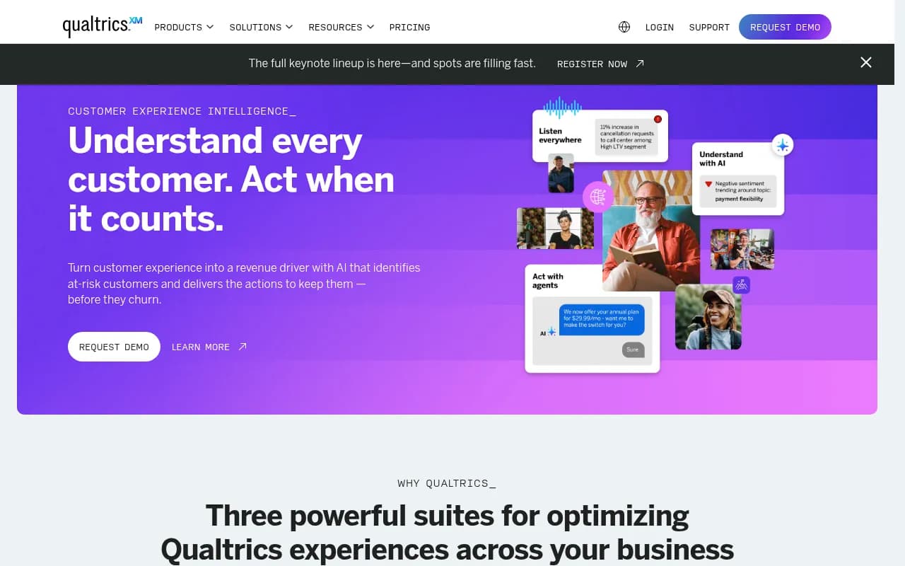 Screenshot of Qualtrics website