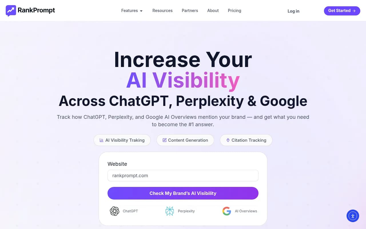 Screenshot of Rank Prompt website