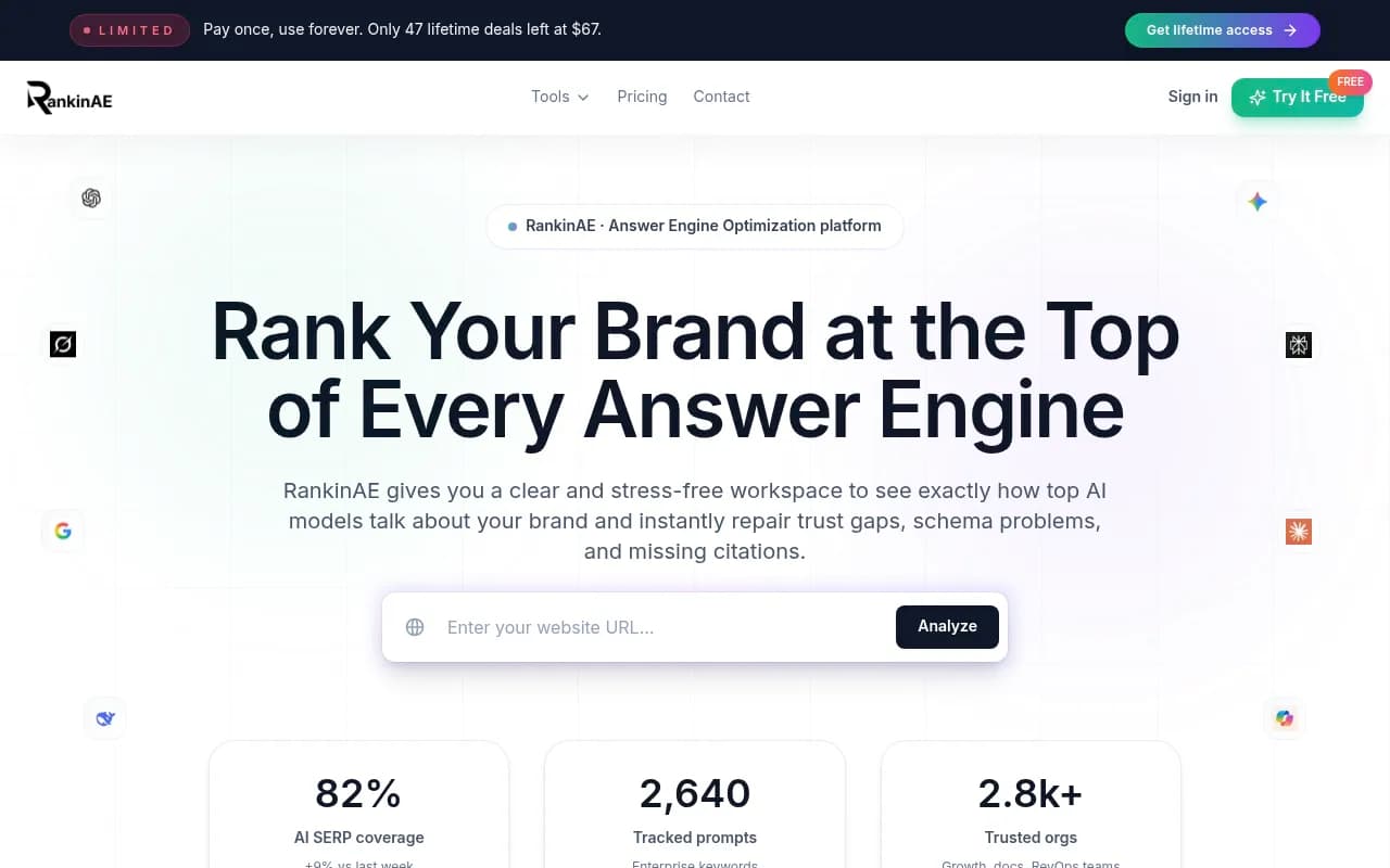 Screenshot of RankinAE website