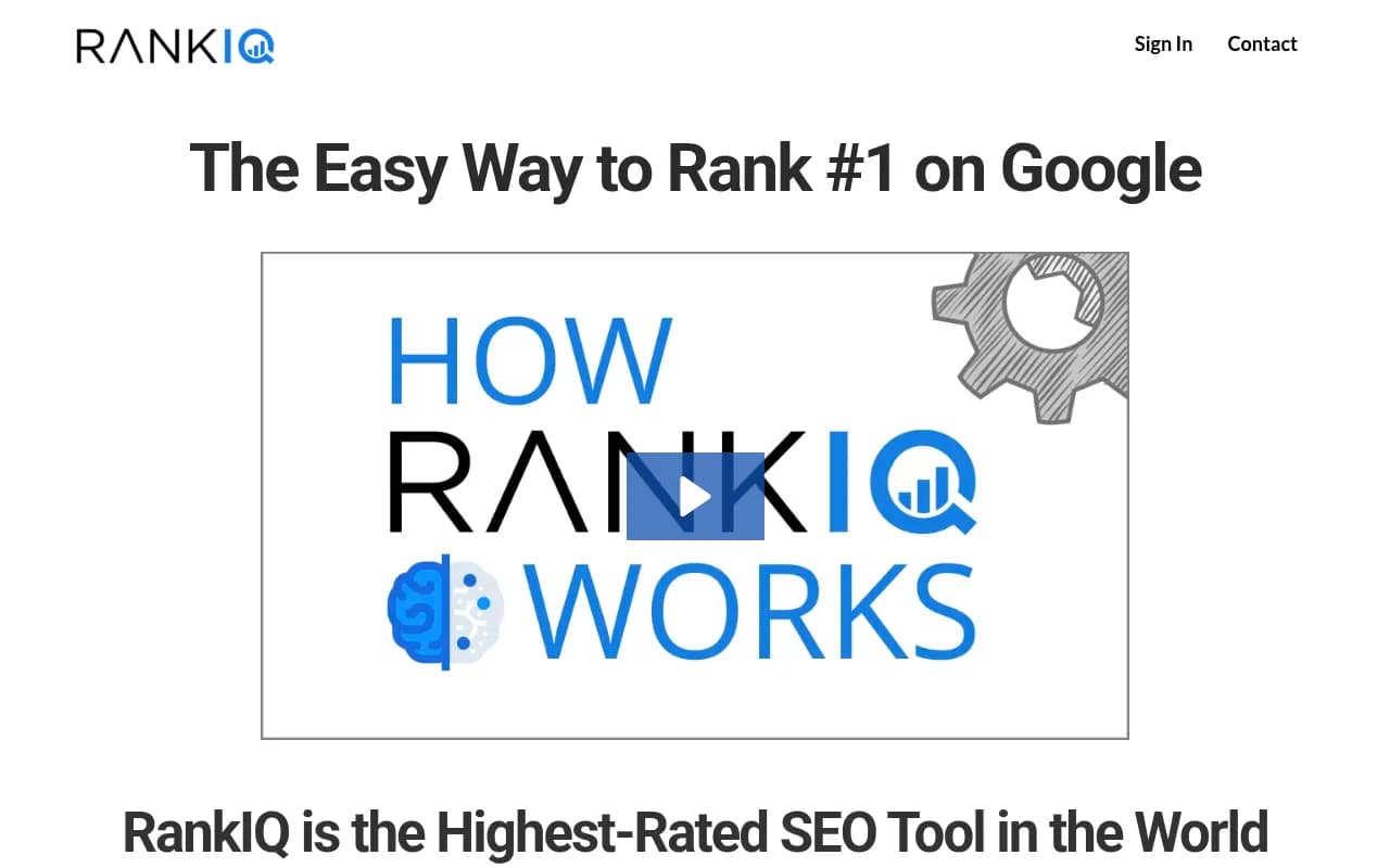 Screenshot of RankIQ website