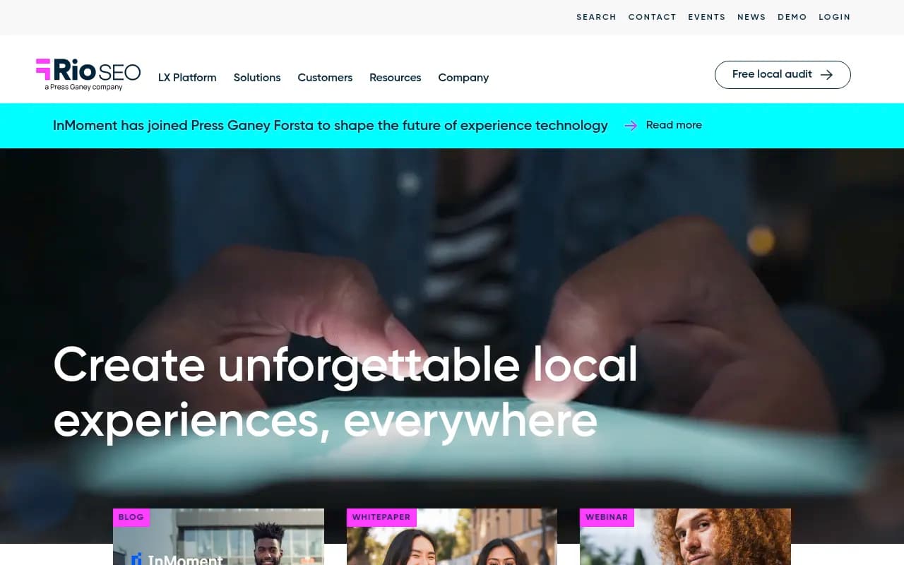 Screenshot of Rio SEO website