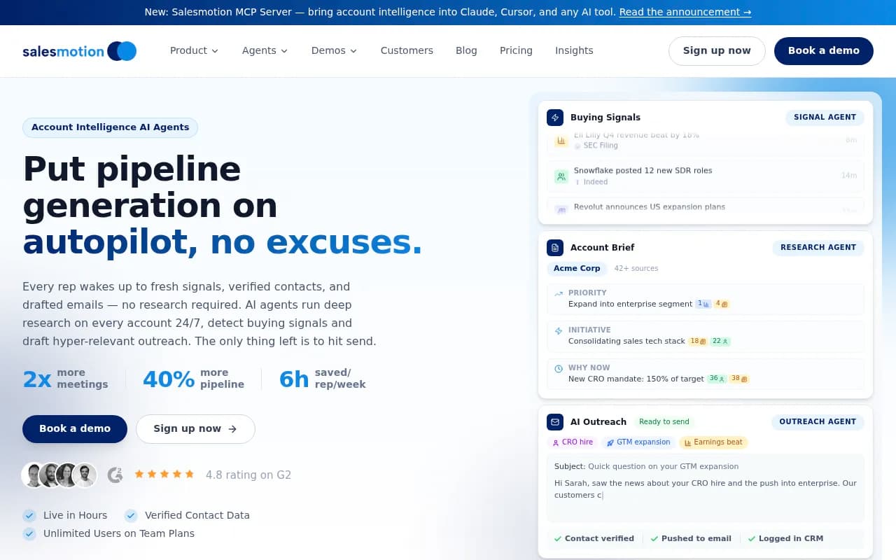 Screenshot of Salesmotion website