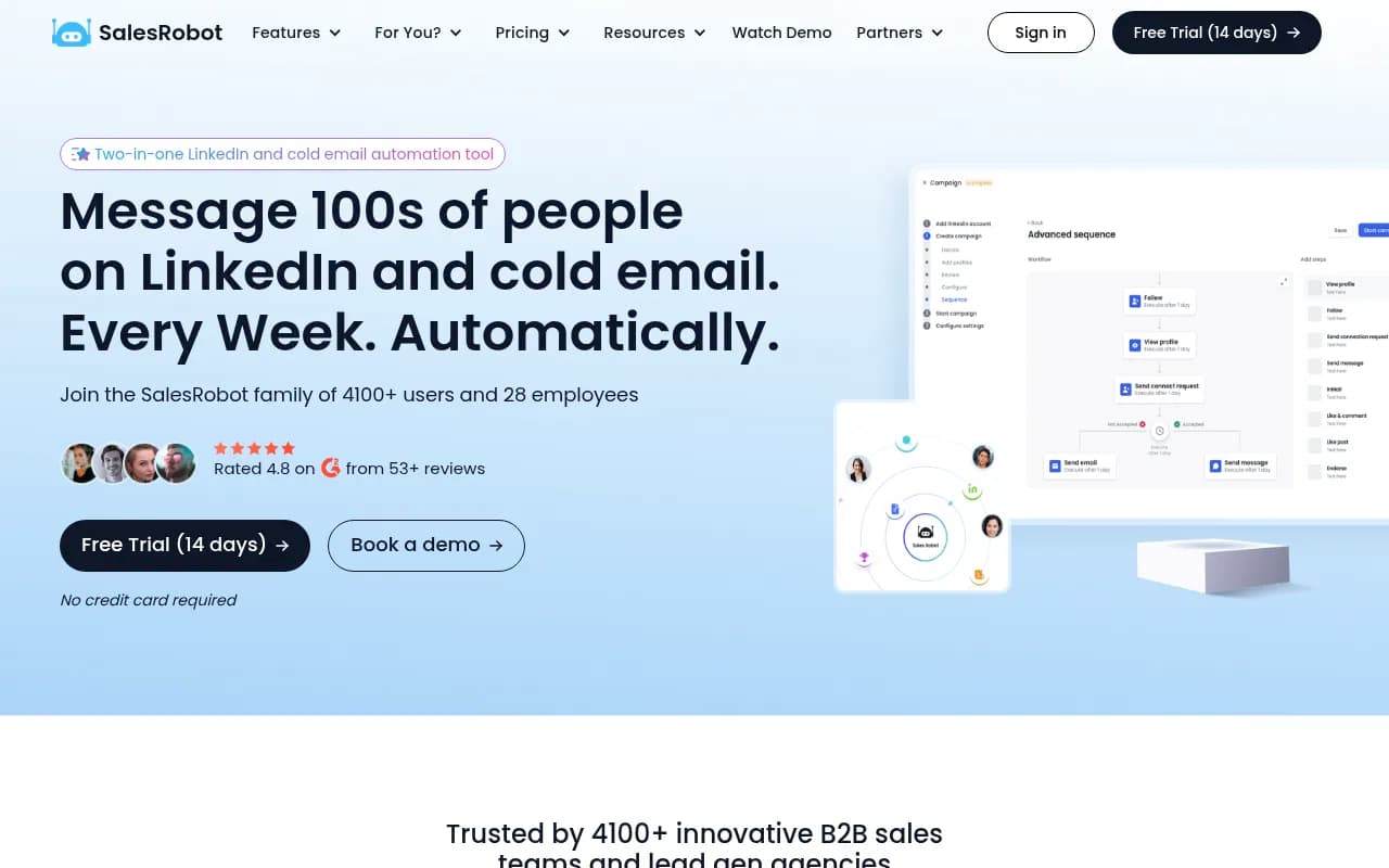 Screenshot of SalesRobot website