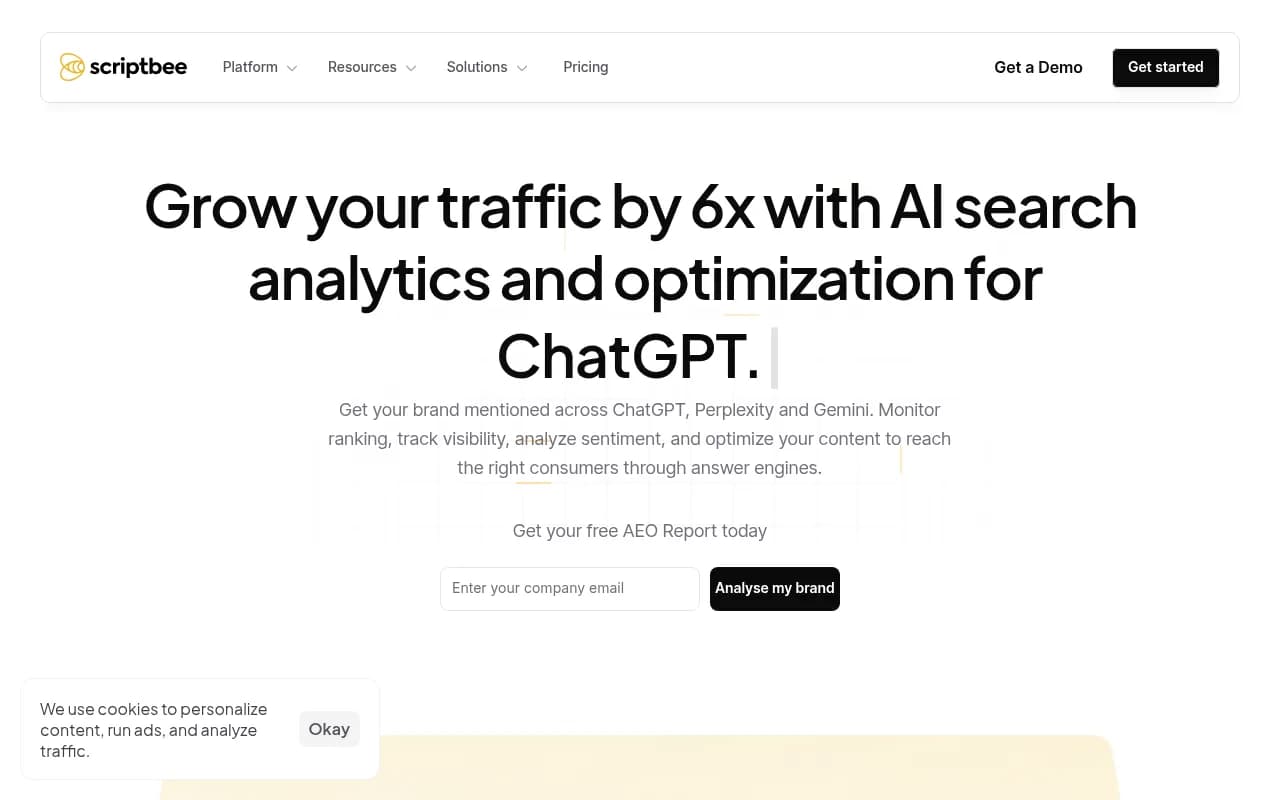 Screenshot of Scriptbee website
