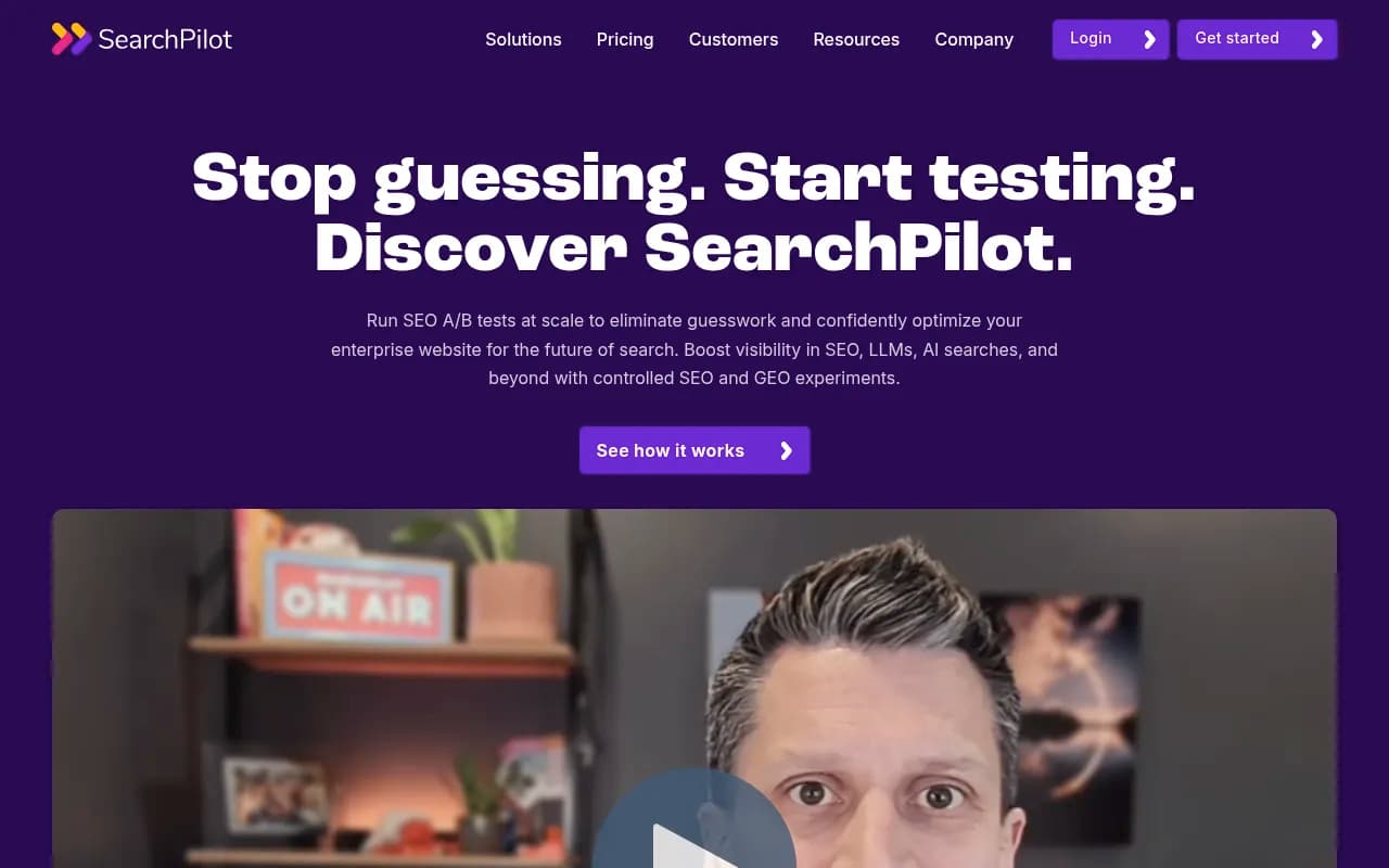 Screenshot of SearchPilot website