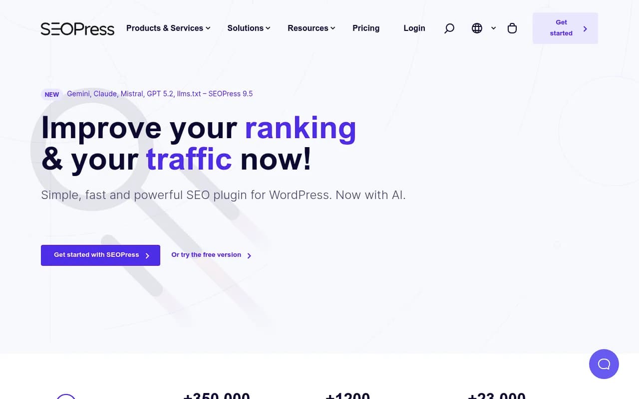 Screenshot of SEOPress website