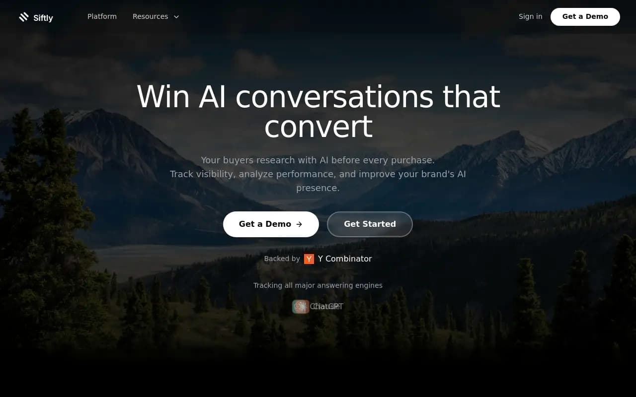 Screenshot of Siftly.ai website