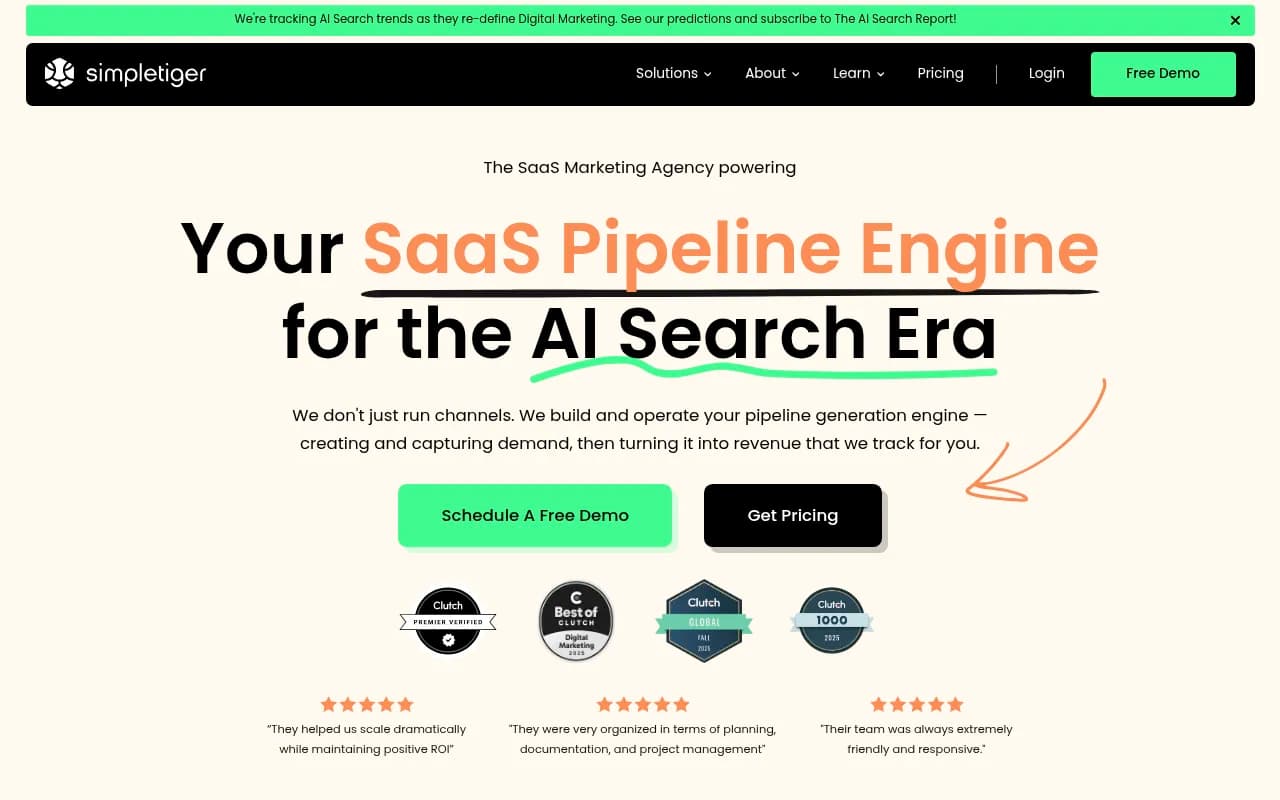 Screenshot of SimpleTiger website