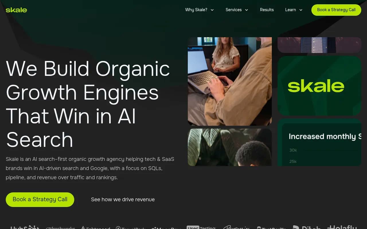 Screenshot of Skale website