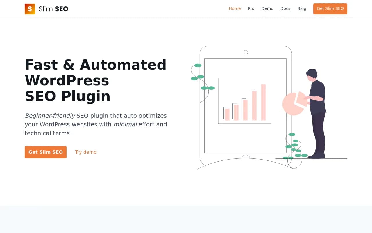 Screenshot of Slim SEO website