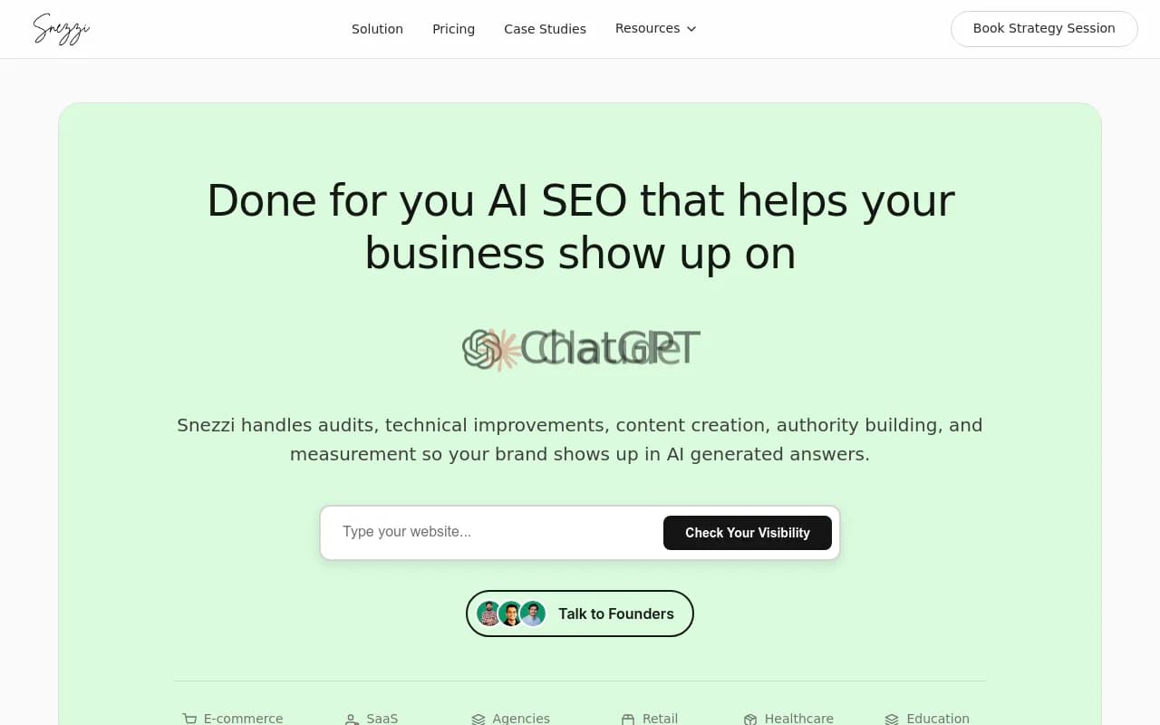 Screenshot of Snezzi website