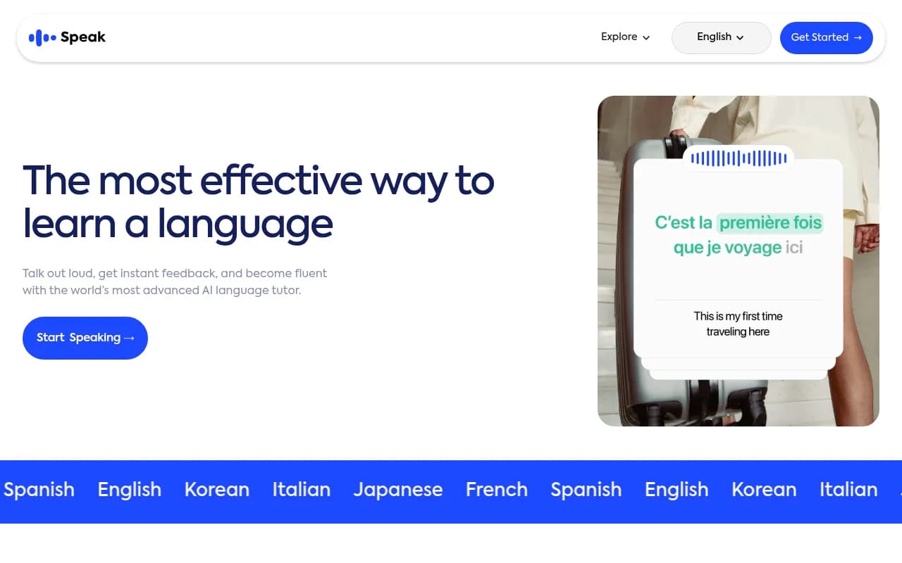 Screenshot of Speak