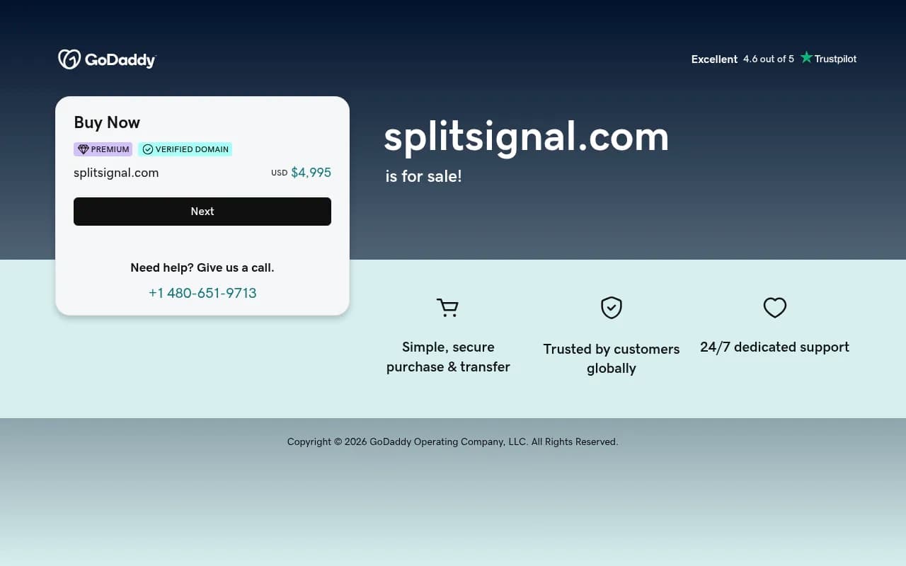 Screenshot of SplitSignal website
