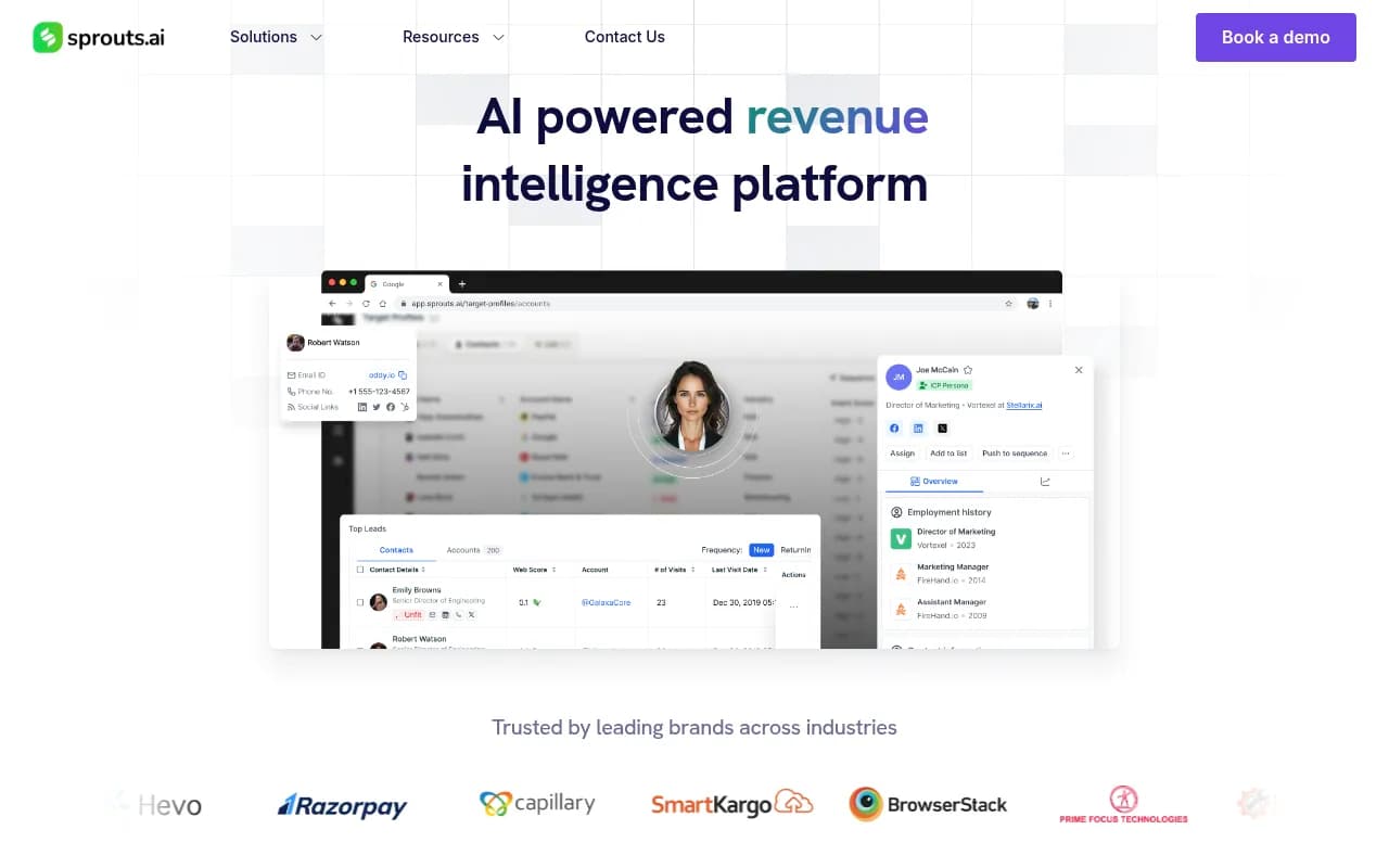 Screenshot of Sprouts.ai website