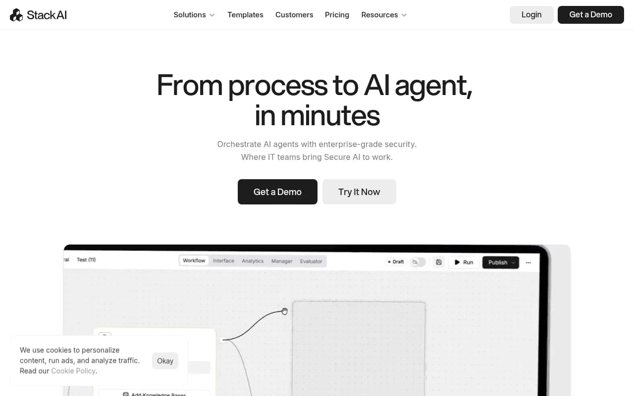 Screenshot of Stack AI website