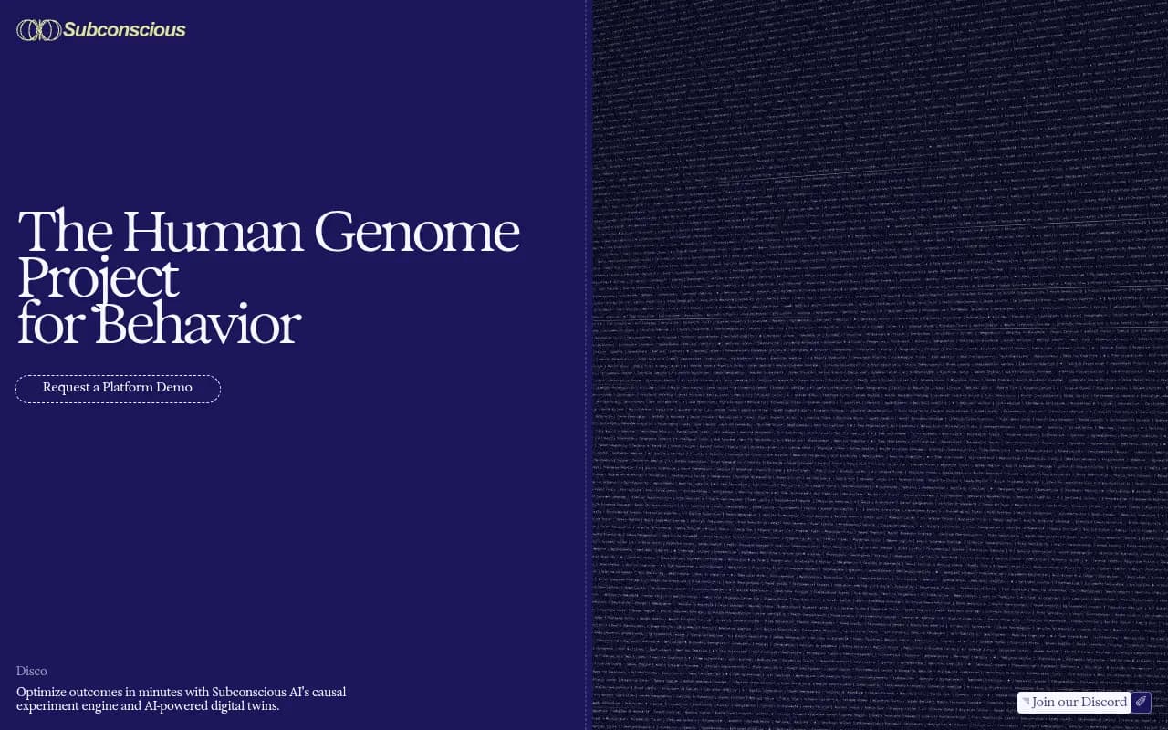 Screenshot of Subconscious.ai website