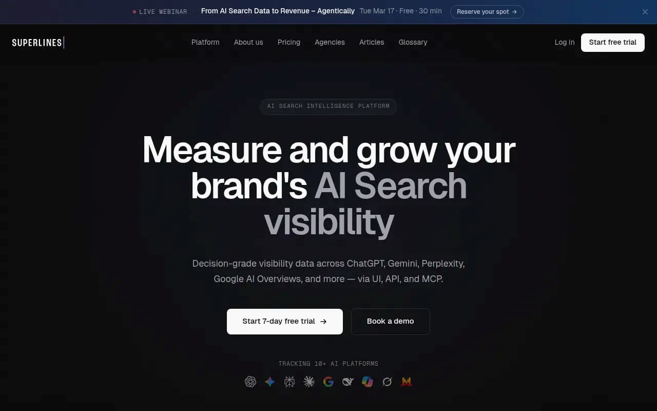 Screenshot of Superlines website