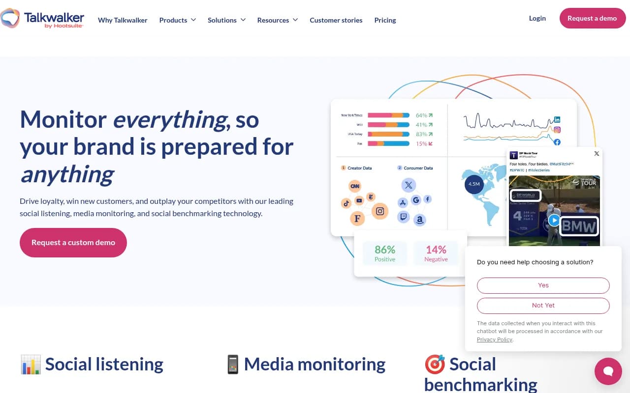 Screenshot of Talkwalker website