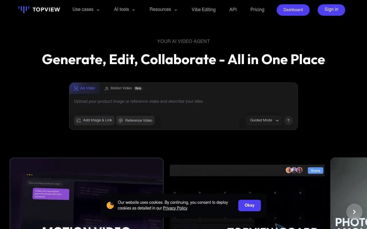 Screenshot of Topview AI website