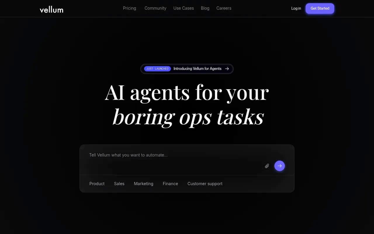 Screenshot of Vellum website