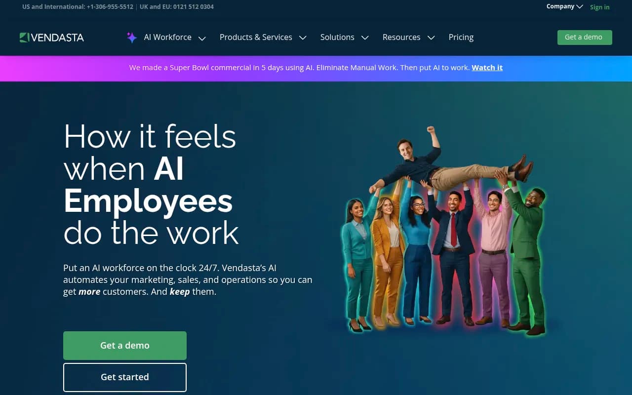 Screenshot of Vendasta website