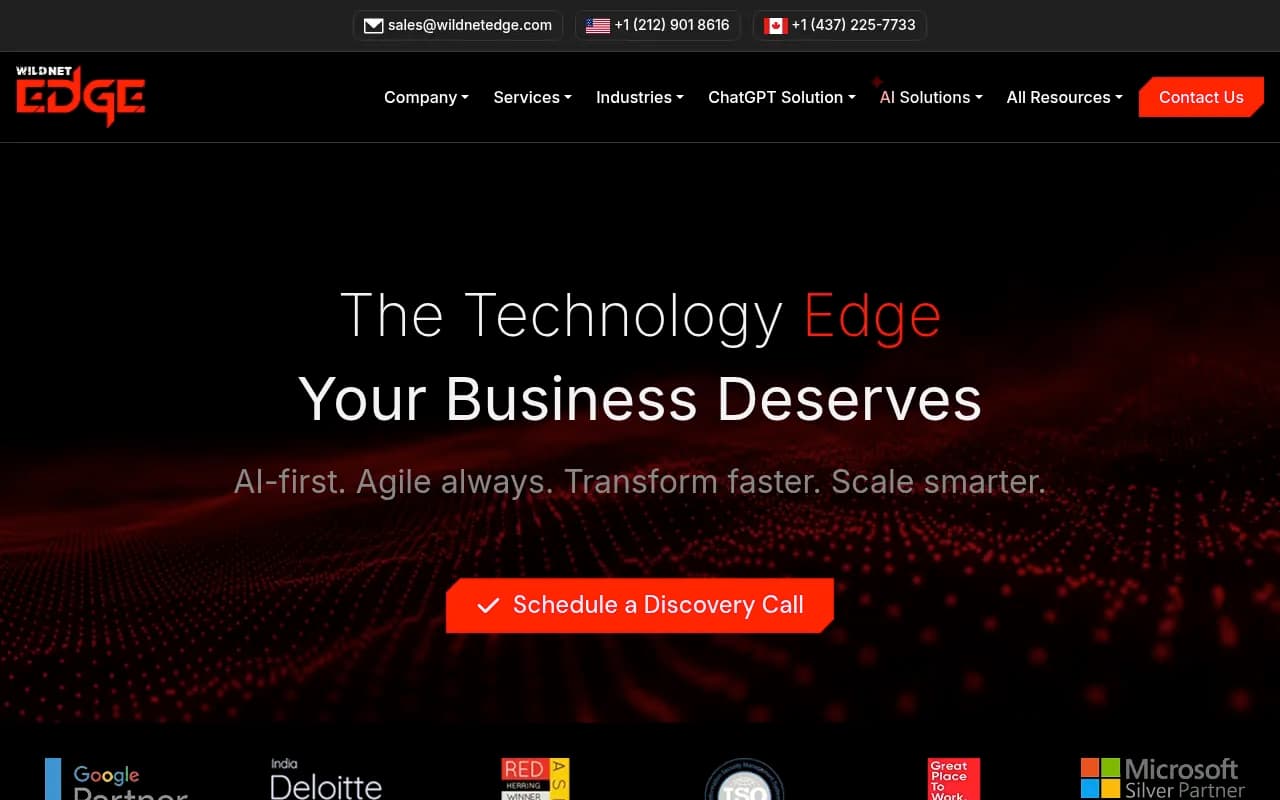 Screenshot of Wildnet Edge AI website