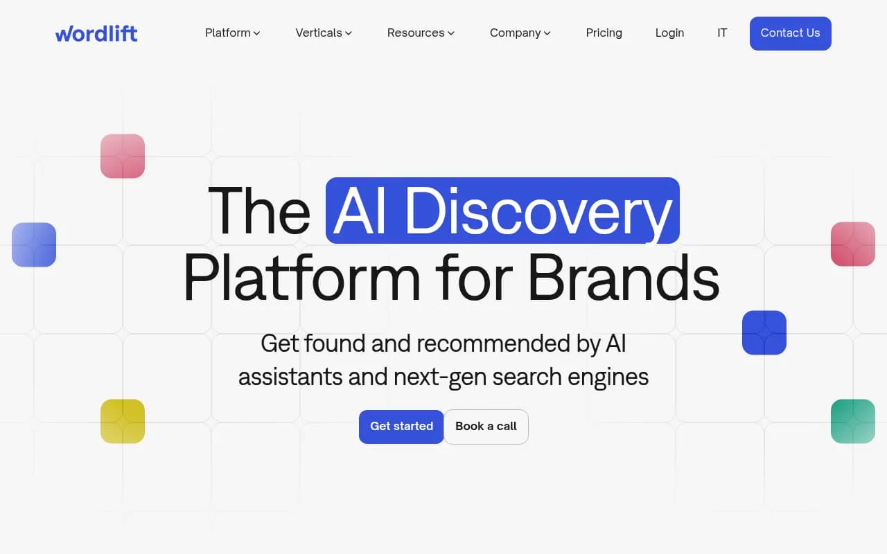 Screenshot of WordLift website
