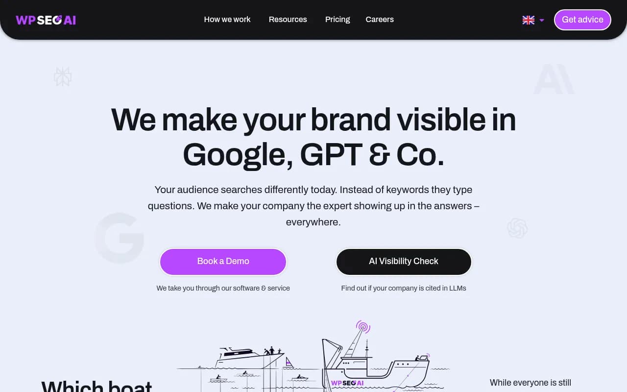 Screenshot of WPSEO AI website
