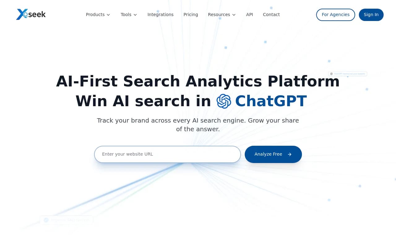 Screenshot of xSeek website